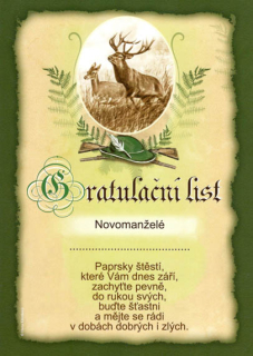 Gratulační list - Novomanželé